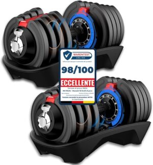 DH FitLife Manubrio regolabile da 1,5 a 18 kg